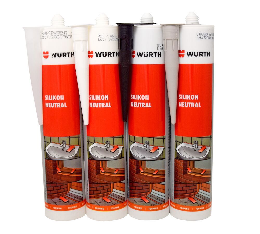 WURTH SILIKON NEUTRAL SVART 310 ML