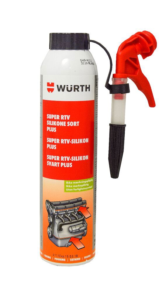 WURTH SUPER RTV-SILIKON SVART 200 ML