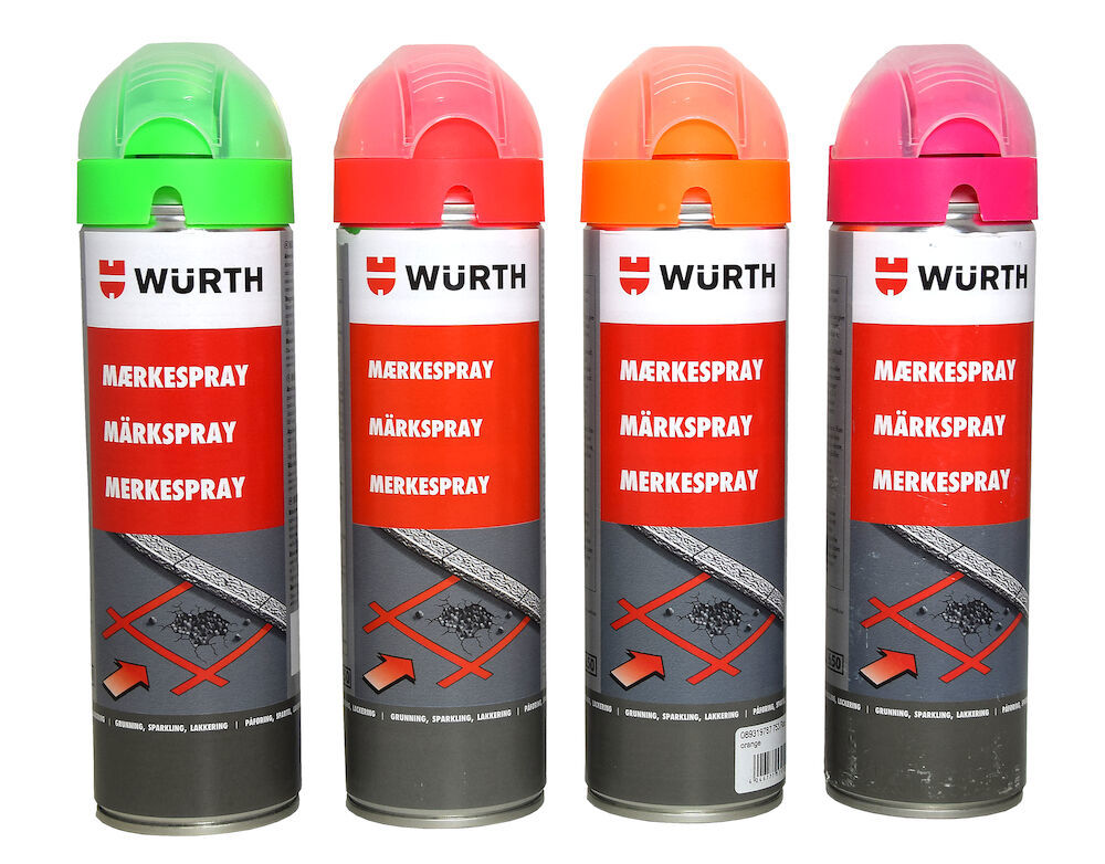 WURTH MÄRKSPRAY FLUOR. RÖD 500 ML