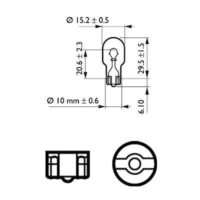 Blinkerslampa Philips W16W, 12V 16W W2,1x9,5d