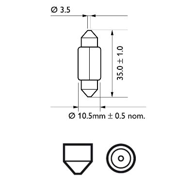 Glödlampa Skyltbelysning Philips C5W 12V 5W SV8,5