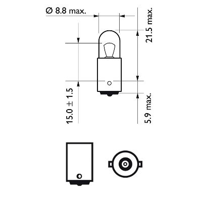 Blinkerslampa Philips T4W 12V 4W BA9s