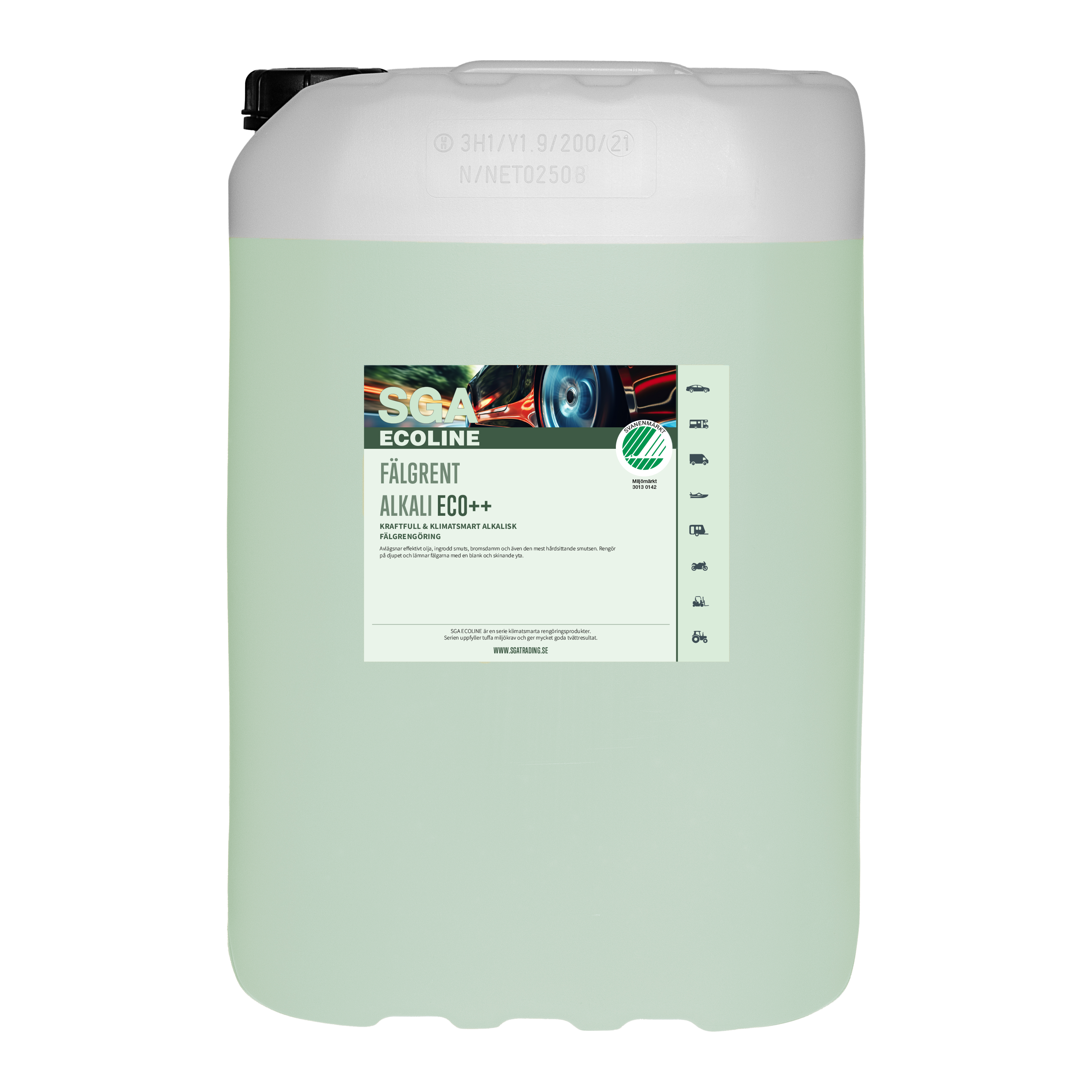 Svanenmärkt Alkalisk Fälgtvätt SGA ECOLINE Fälgrent Alkali ECO++, 25 Liter