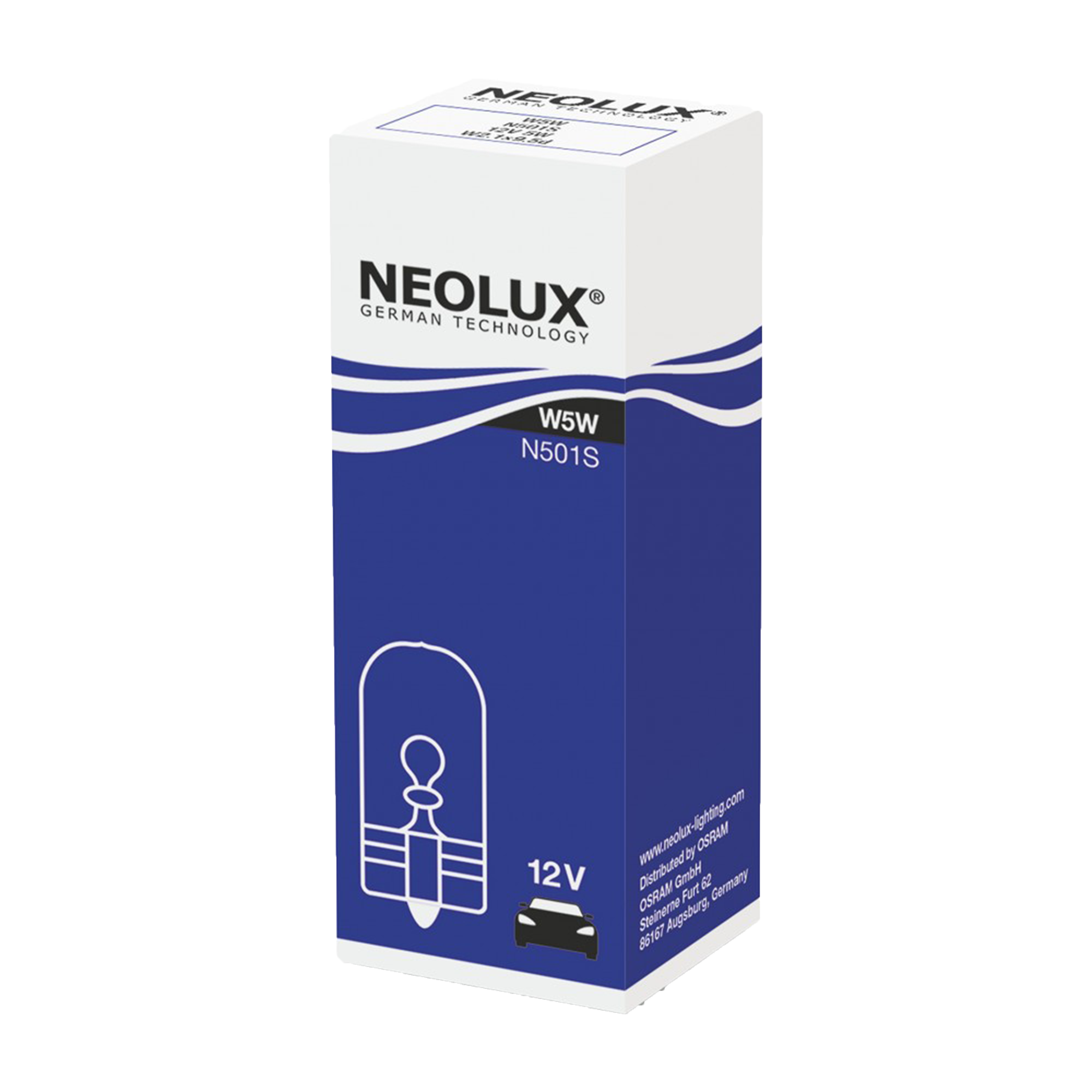 Glödlampa OSRAM Neolux N501 W5W 12V 5W W2.1x9.5D