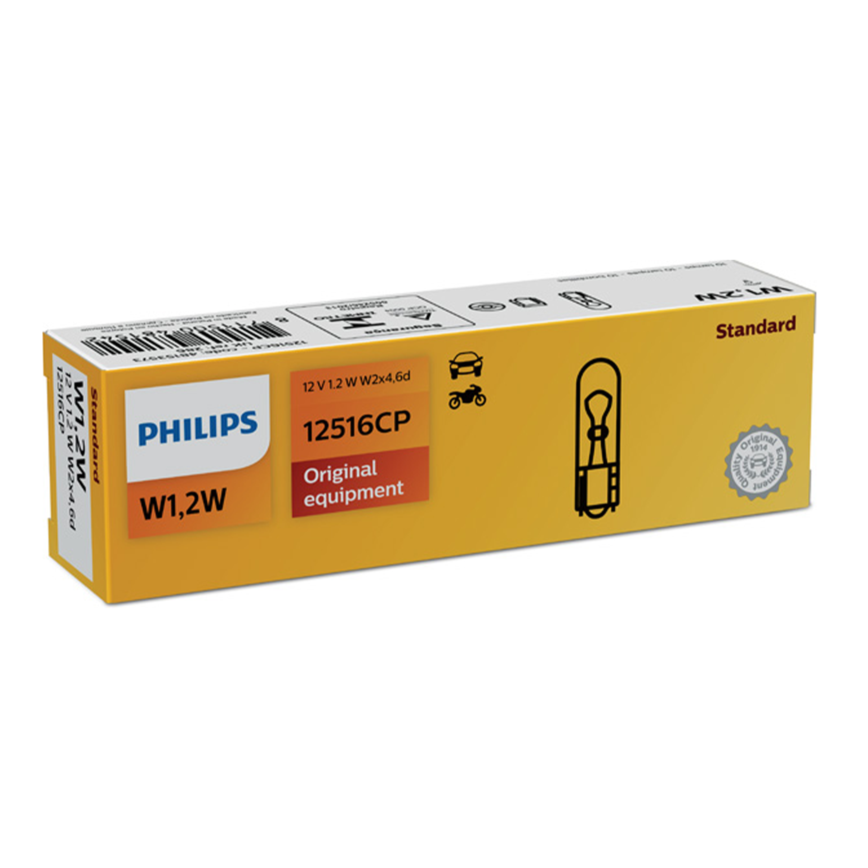 Signallampa Philips W1,2W 12V 1,2W W2x4,6d