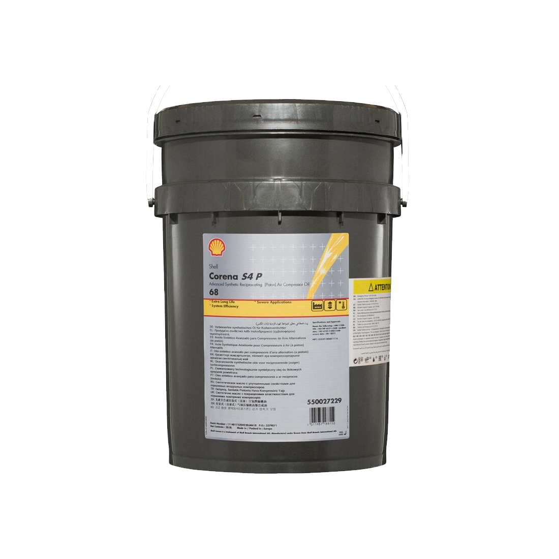 Syntetisk Kolvkompressorolja Shell Corena S4 P 68, 20L